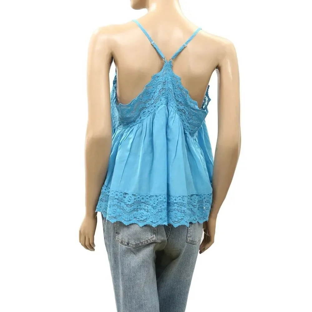Intimately Free People Fiona Cami Blouse Top Tank Sleeveless Lace Slip M 290165